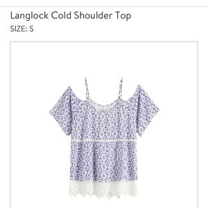 Langlock cold shoulder top size small